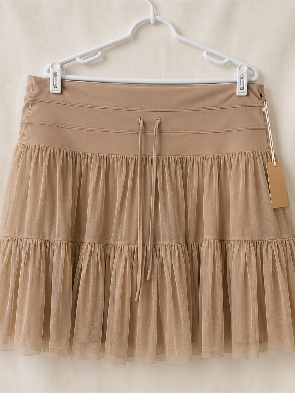 POPFLEX Tiered Tulle Skort in Beige